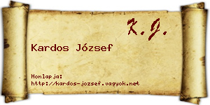 Kardos József névjegykártya